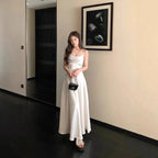 French wind pressure pleated design dress