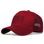 American Flag Embroidery Baseball Net Caps