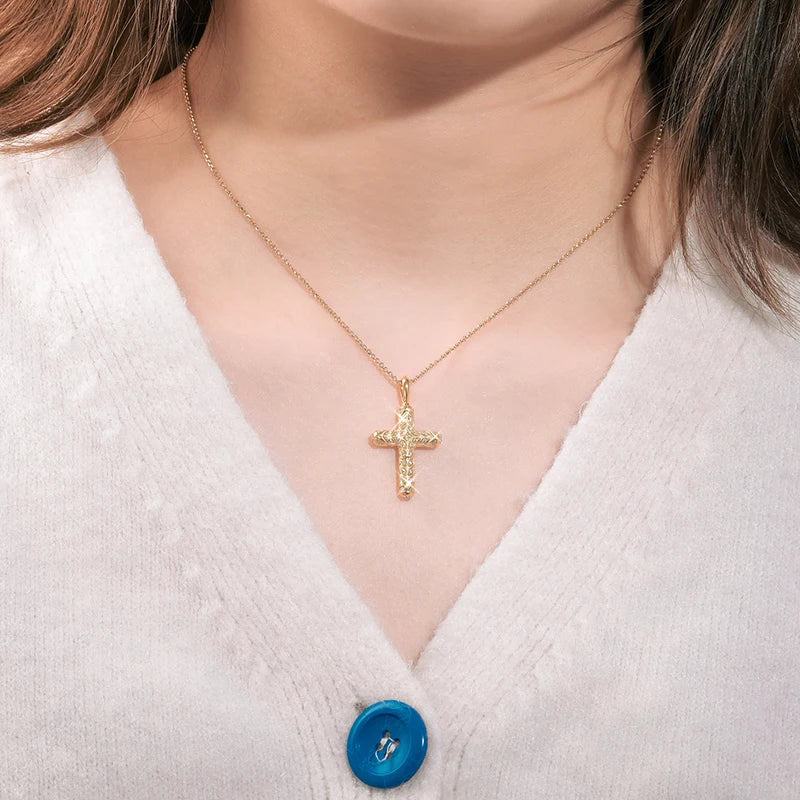 925 Sterling Silver Moissanite Cross Pendant Necklace For Women Men Fine Jewelry Pass Diamond Test Exquisite Gifts New 2022