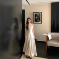 French wind pressure pleated design dress