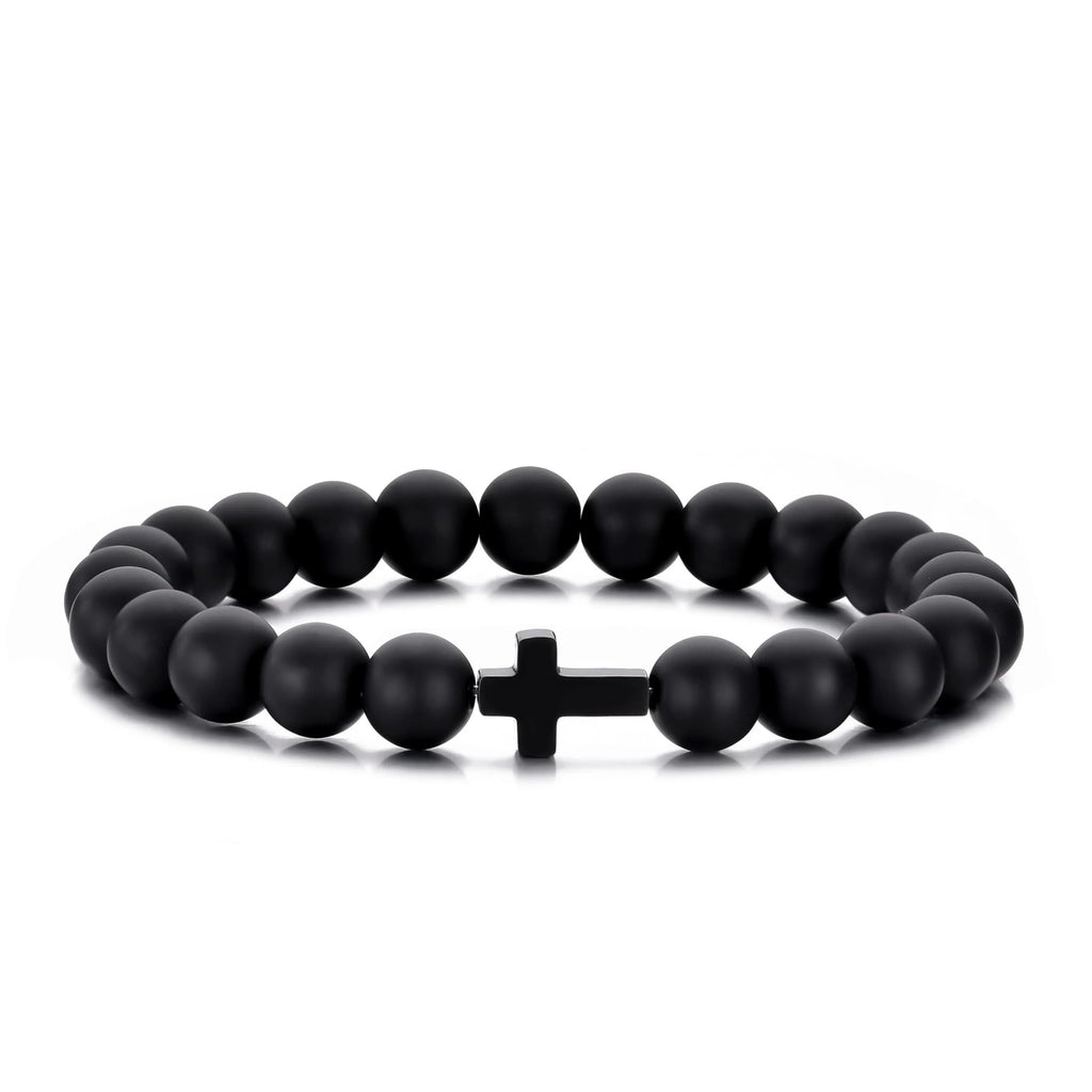 Men's Natural Stone Prayer Bracelet