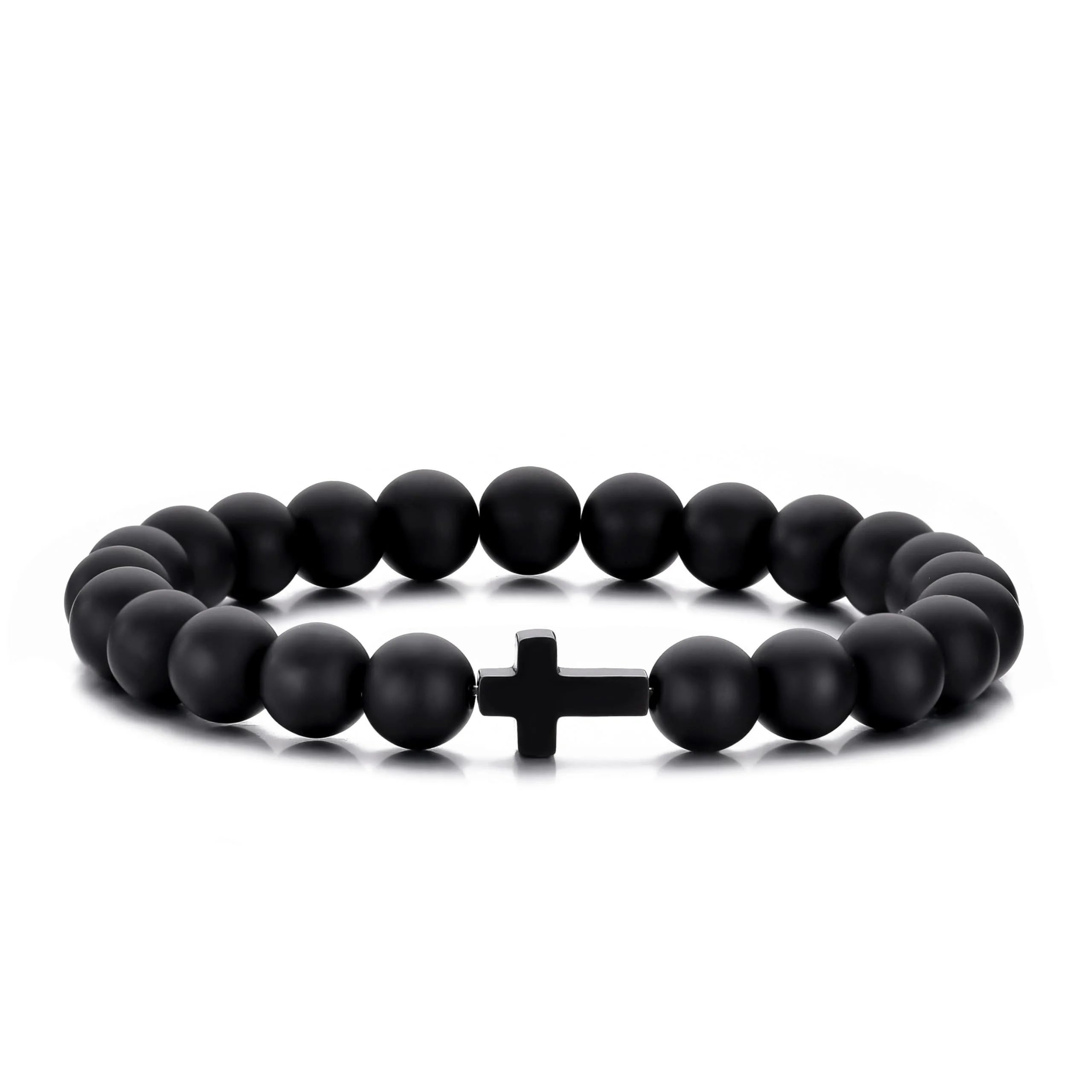 Men's Natural Stone Prayer Bracelet