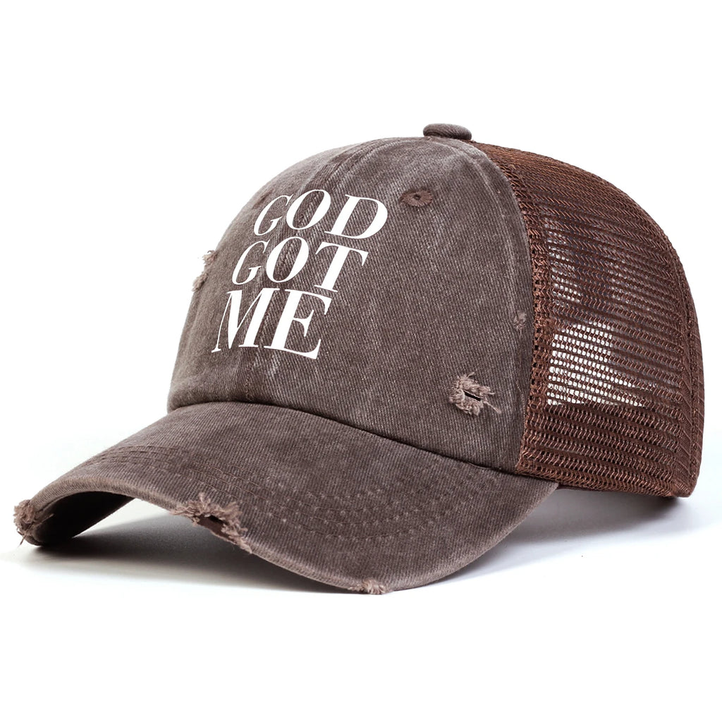 Printed Wash Mesh Hat Leisure Adjustable Baseball Cap