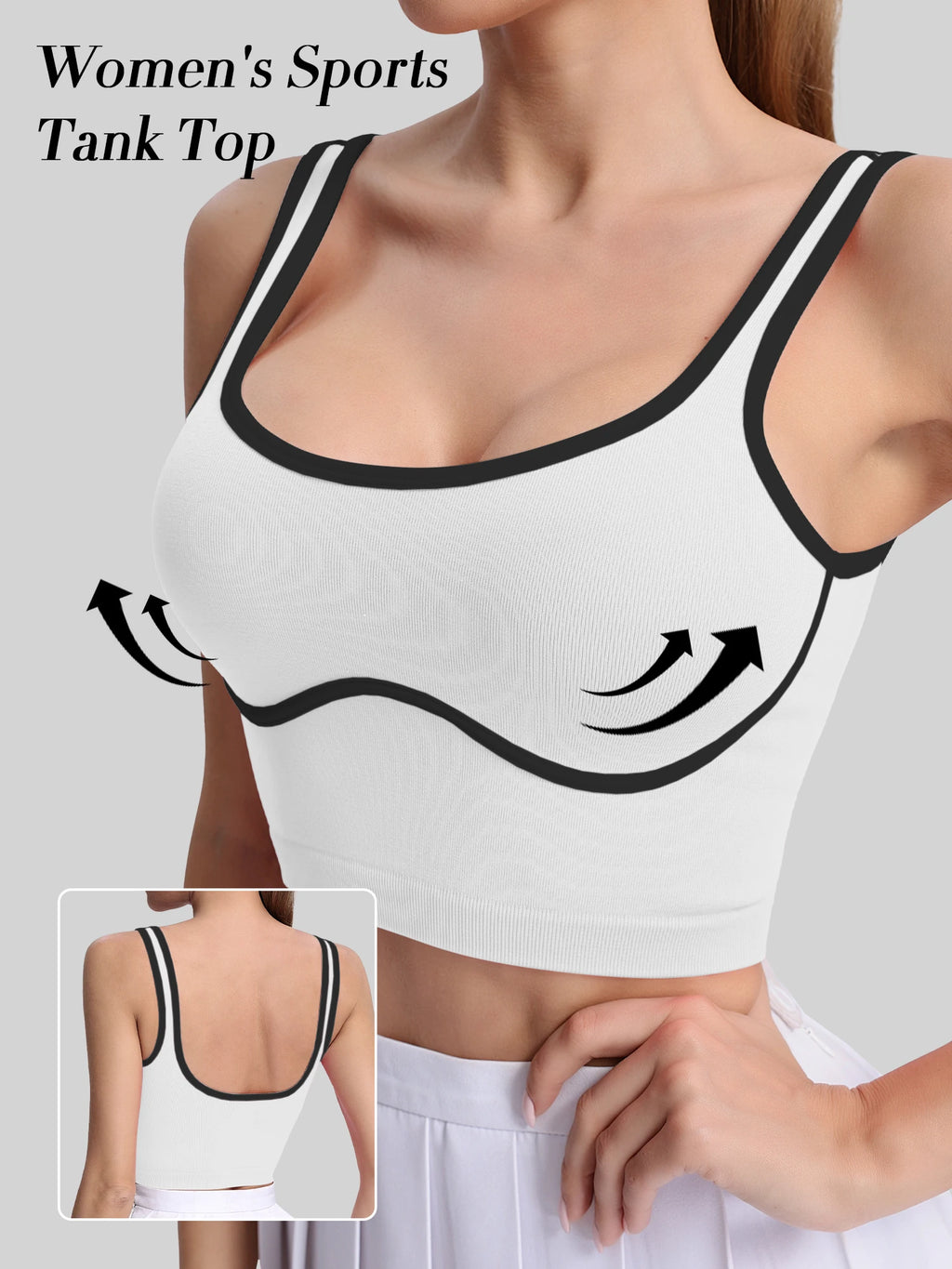 U-neck crop top quick-dry vest