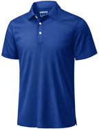 Men's 3 Buttons Polo Shirts Short Sleeve Quick Dry Golf Shirt Performance Polo with Collar Casual Work Athletic T-Shirt