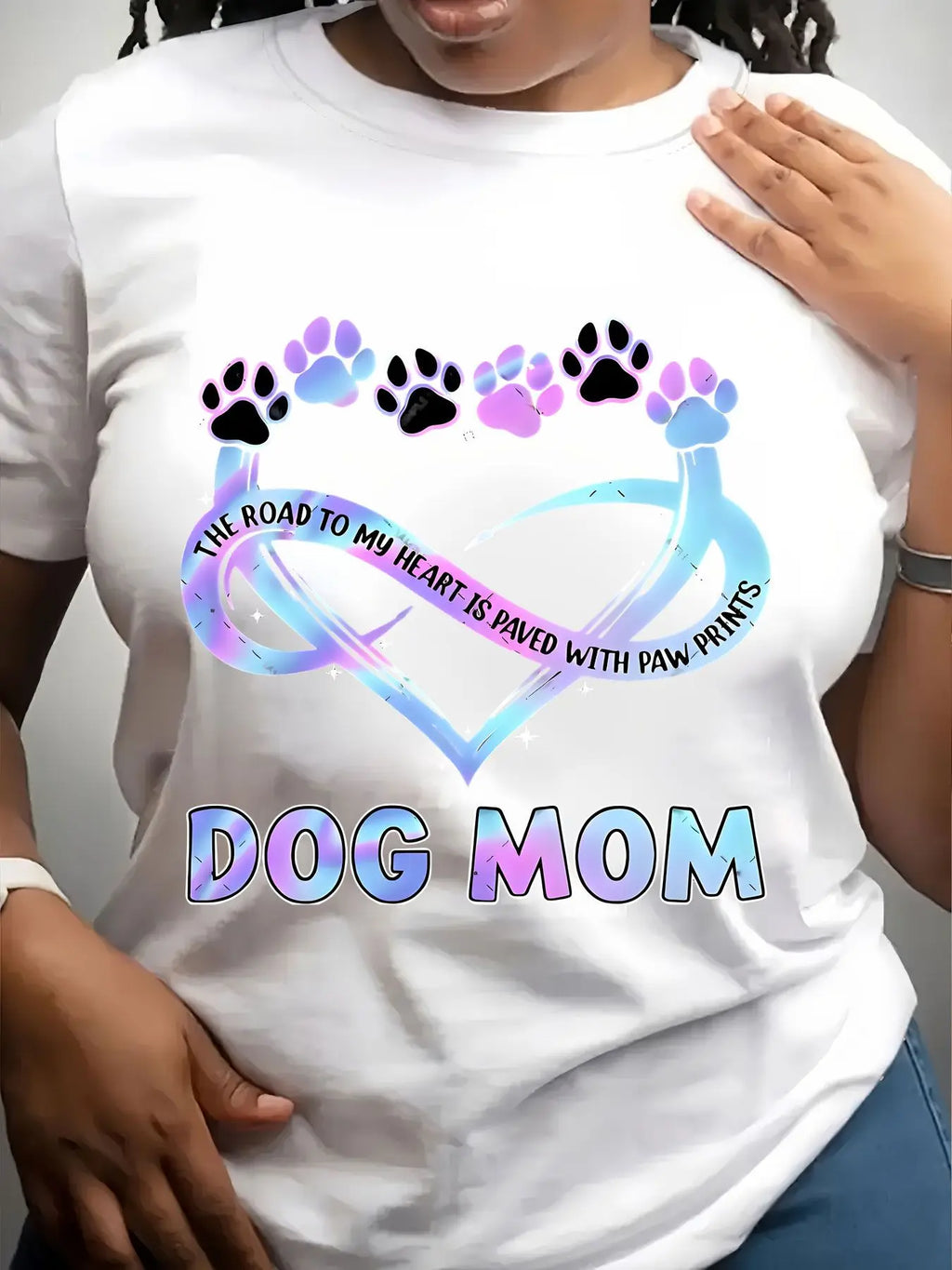 Dog Mom Paw Prints Heart