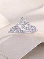 Moissanite Tiara Ring 925 Sterling Silver 18K Gold Plated