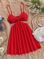 Black Cut-Out Spaghetti Strap Dress