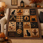 Halloween Woven Trick Or Treat Throw Blanket