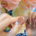 Square Ice Flower Cut  925 Silver Rings