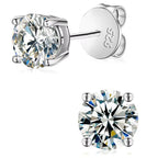 Moissanite Studs Earrings 925 Sterling Silver Gold Plated