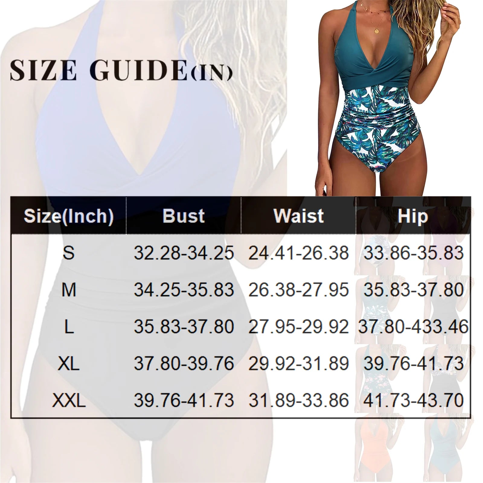 Cross Front Striped One Piece Halter Neck