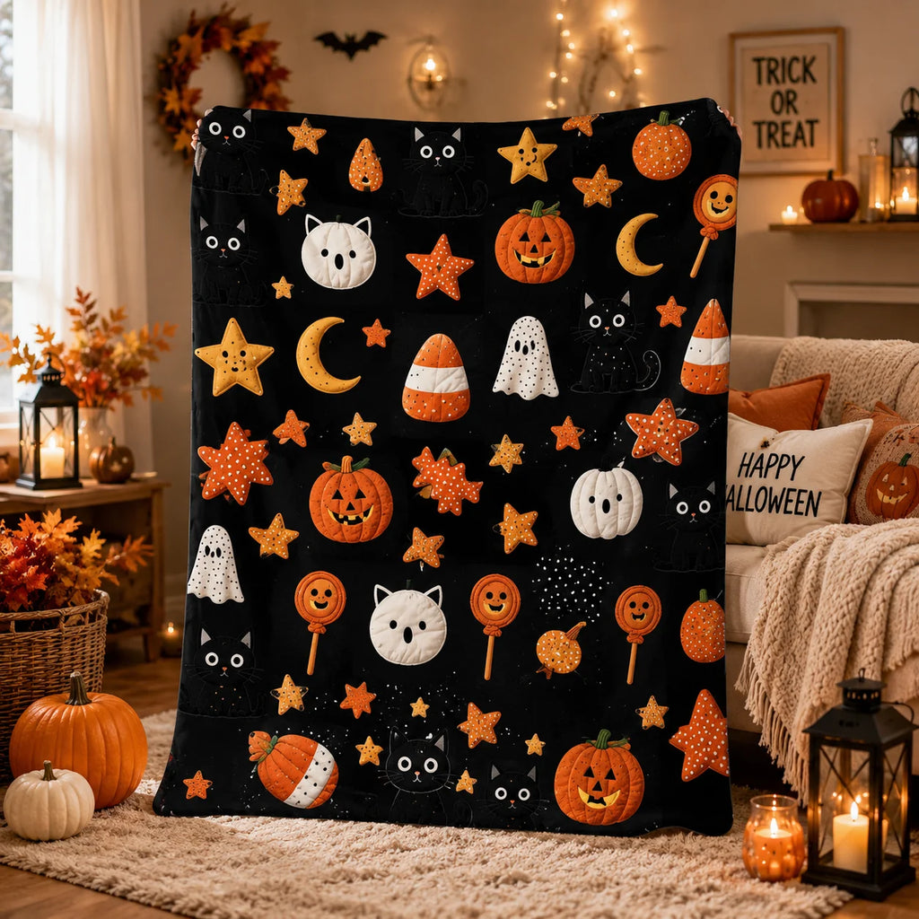 Blanket with Halloween Patchwork
