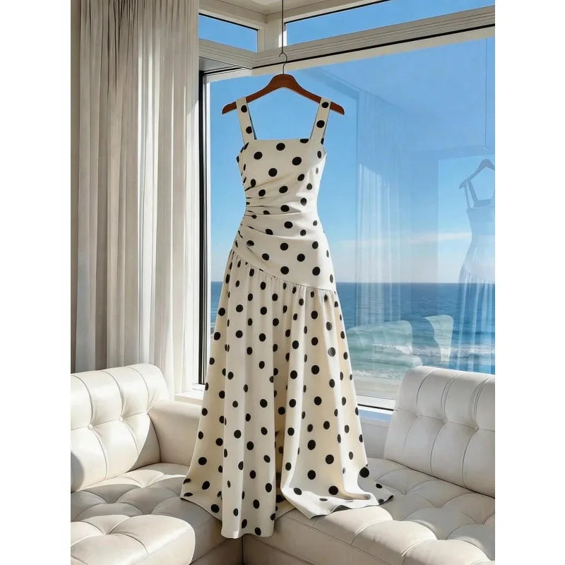 Cami Straps Casual Flared Long Dress