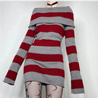 Women Striped Mini Bodycon Dress Stripe