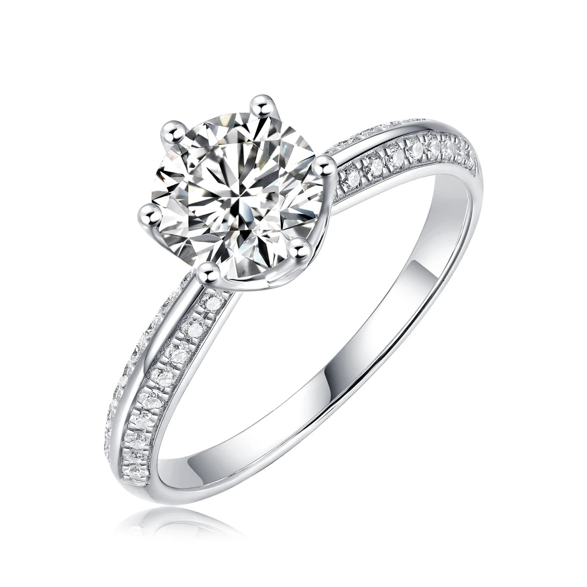 Moissanite Ring 925 Sterling Silver 18K Gold Plated