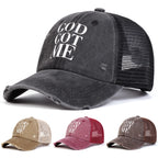 Printed Wash Mesh Hat Leisure Adjustable Baseball Cap
