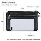 Genuine Leather Wristlet Clutch