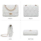 Quilted Crossbody Distressed Jean Denim Purse