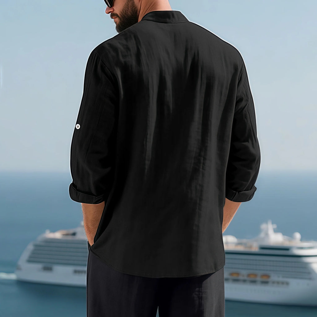 Linen Button Down Long Sleeve Shirt