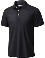 Men's 3 Buttons Polo Shirts Short Sleeve Quick Dry Golf Shirt Performance Polo with Collar Casual Work Athletic T-Shirt