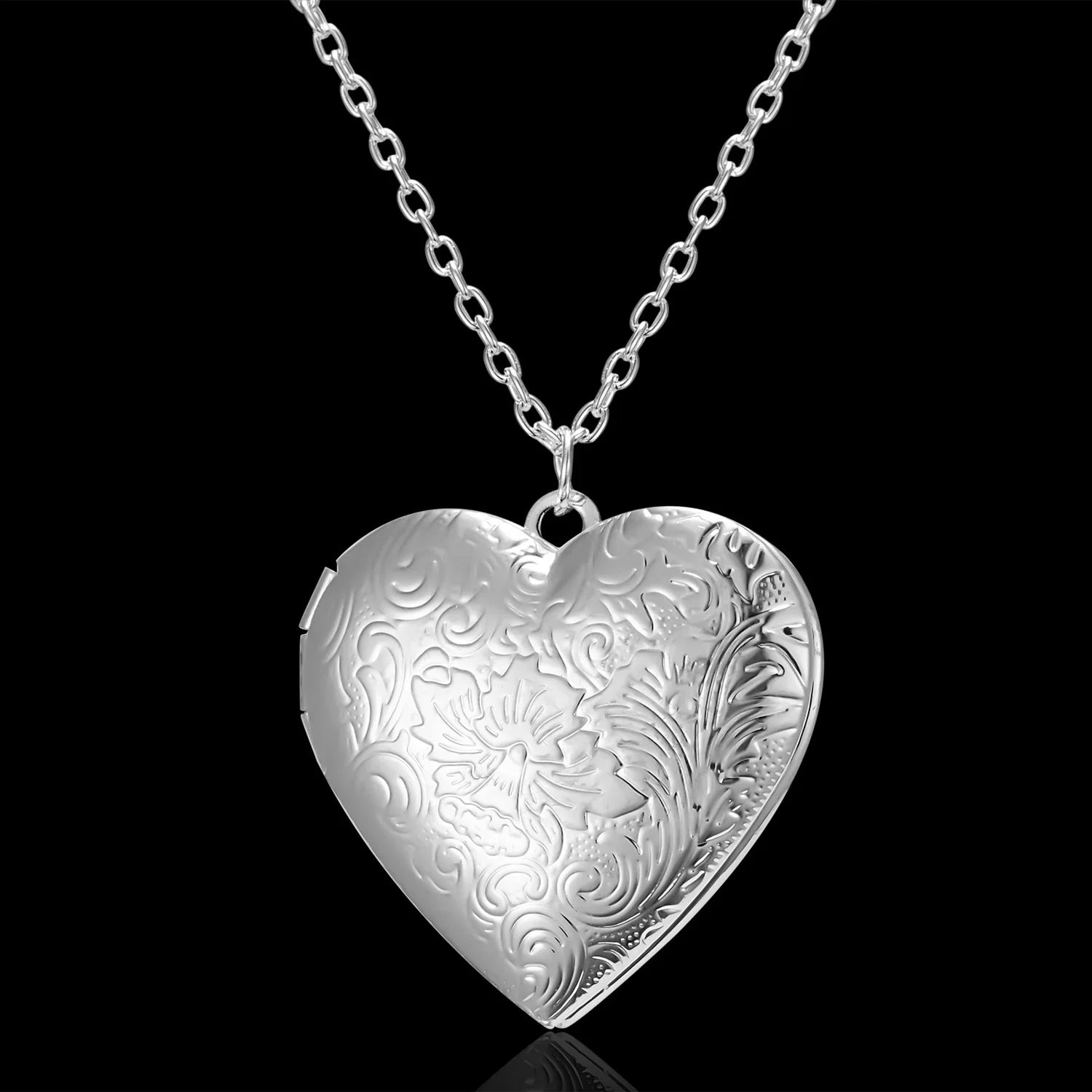 Photo Pendant Necklace Women's Silver Plated