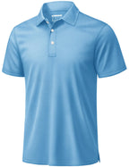 Men's 3 Buttons Polo Shirts Short Sleeve Quick Dry Golf Shirt Performance Polo with Collar Casual Work Athletic T-Shirt