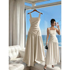 Cami Straps Casual Flared Long Dress