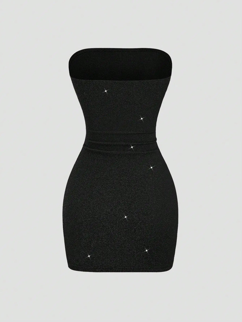Metallic Thread Bandeau Waist Fitted Mini Dress