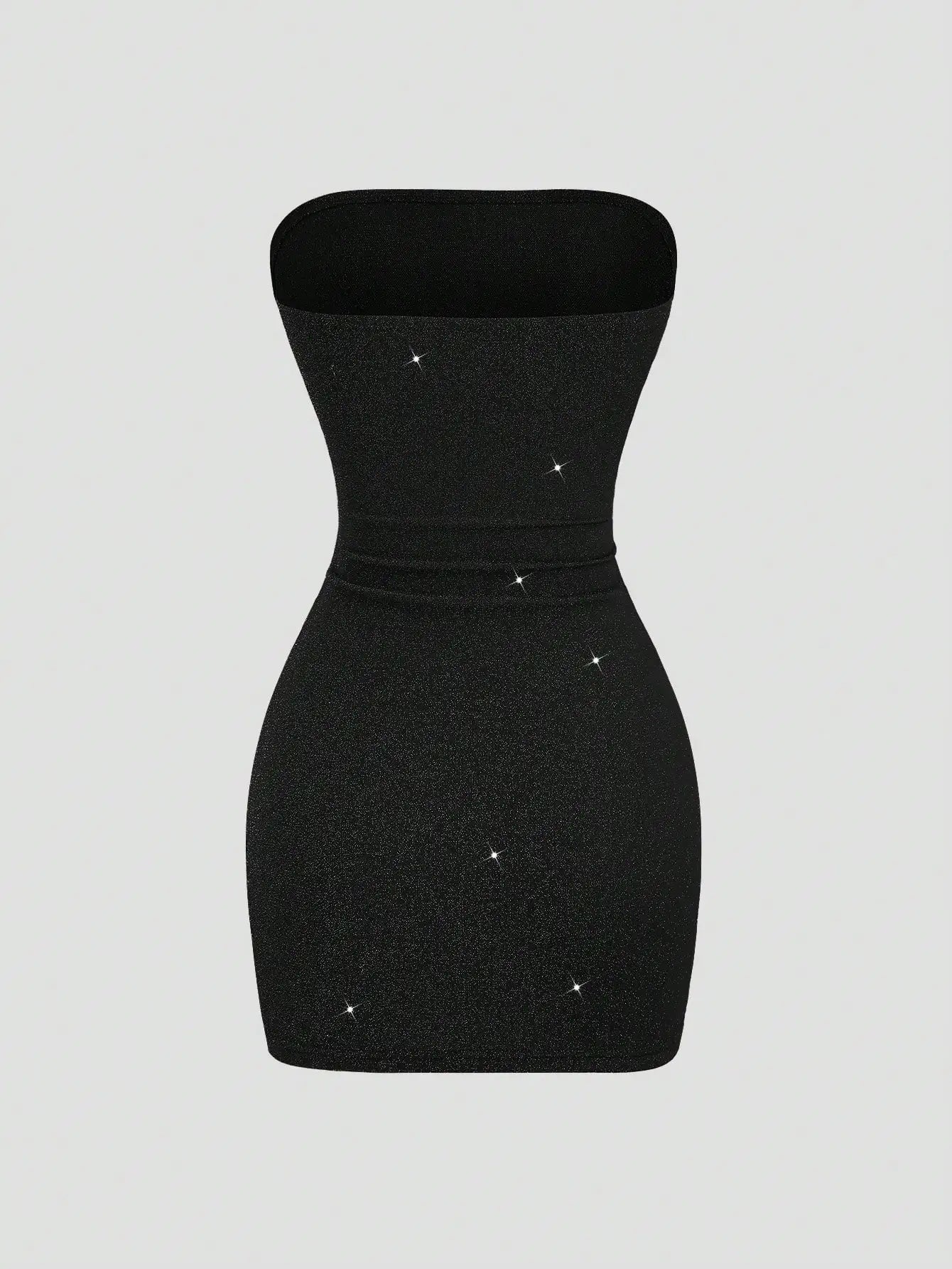 Metallic Thread Bandeau Waist Fitted Mini Dress