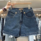 Denim Shorts High-Waisted Loose-Fit