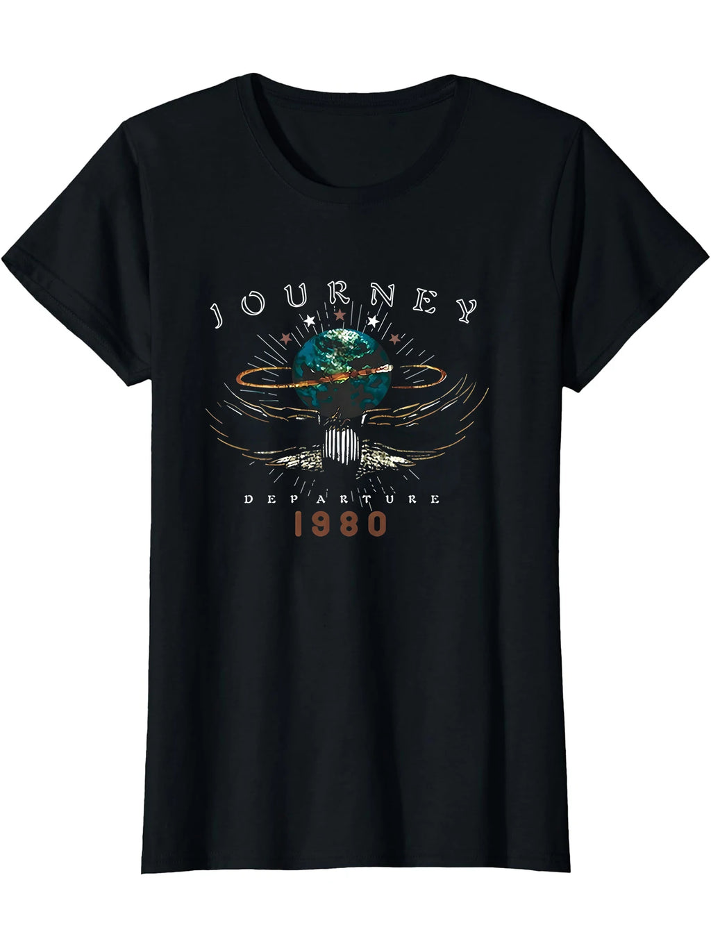 Vintage 1980 Journey Departure Print T-Shirt
