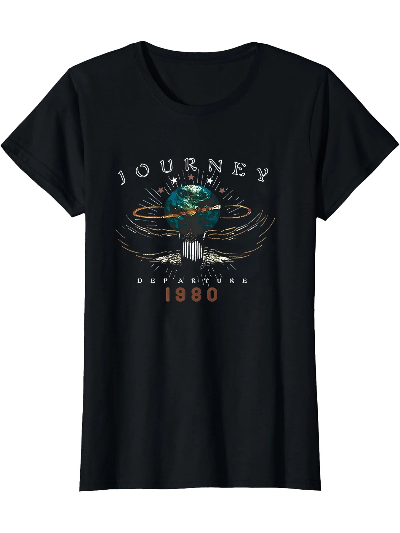 Vintage 1980 Journey Departure Print T-Shirt