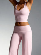 Piece Halter V-Neck Yoga Set