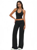 Piece Halter V-Neck Yoga Set