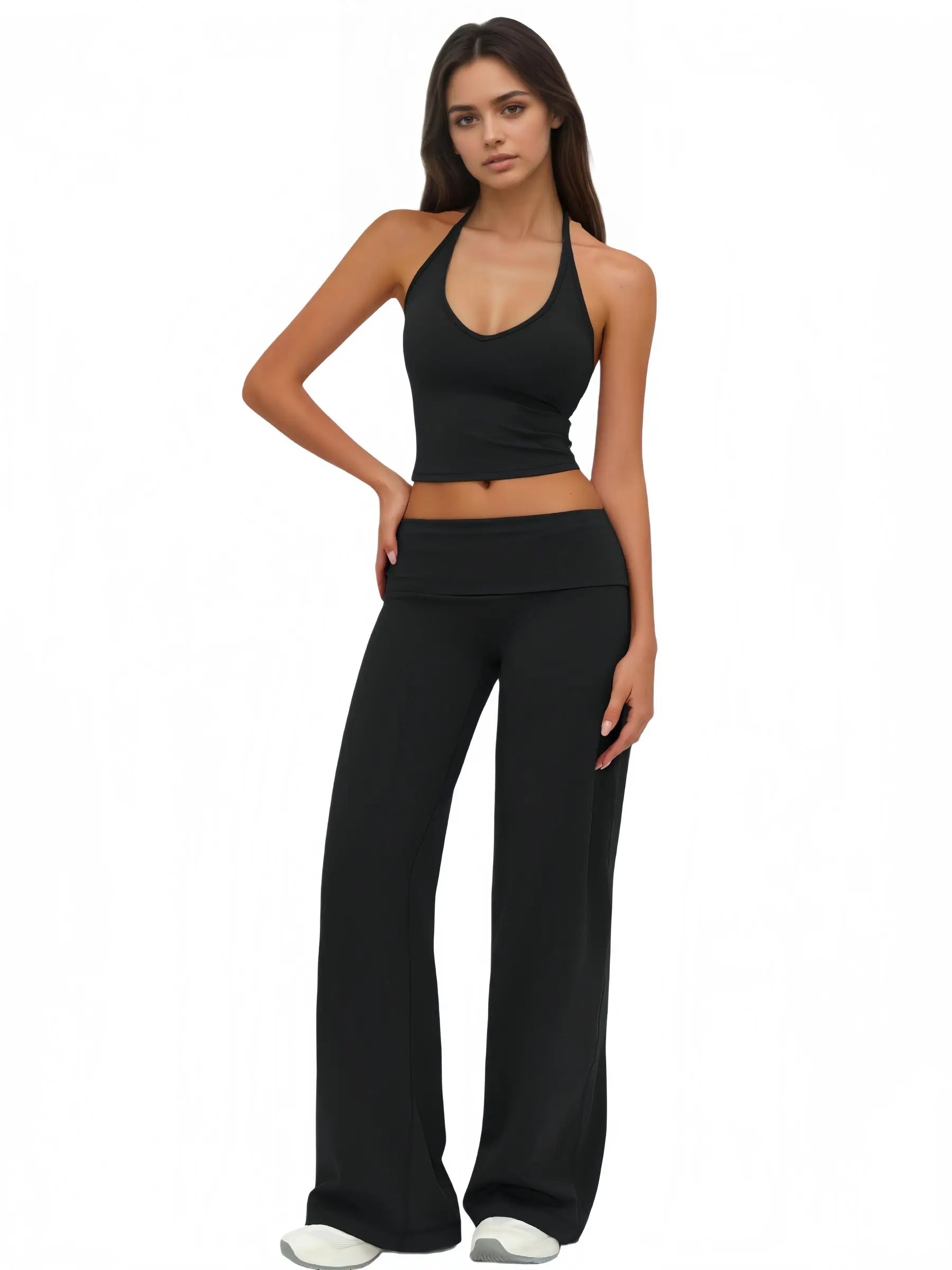 Piece Halter V-Neck Yoga Set