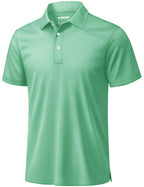 Men's 3 Buttons Polo Shirts Short Sleeve Quick Dry Golf Shirt Performance Polo with Collar Casual Work Athletic T-Shirt