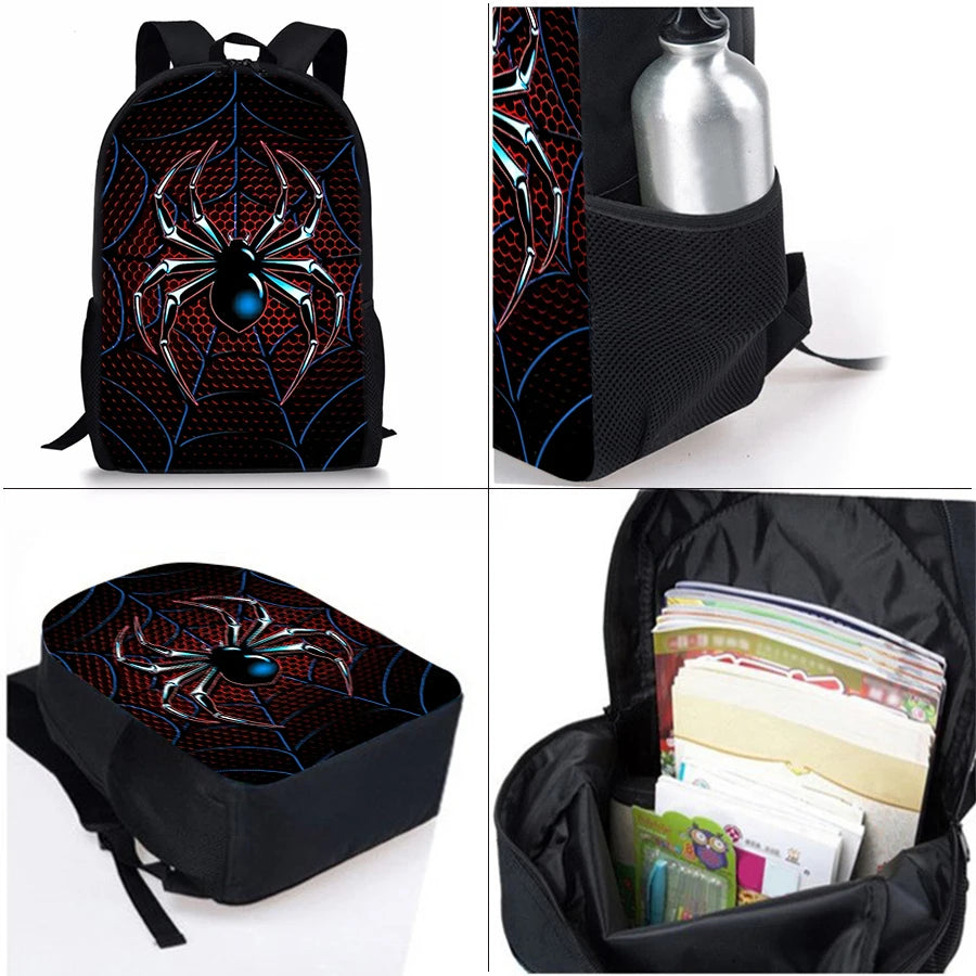 Spider Pattern Three Piece Set Backpack