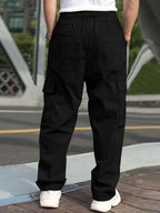 Loose Cargo Pants Drawstring Waist