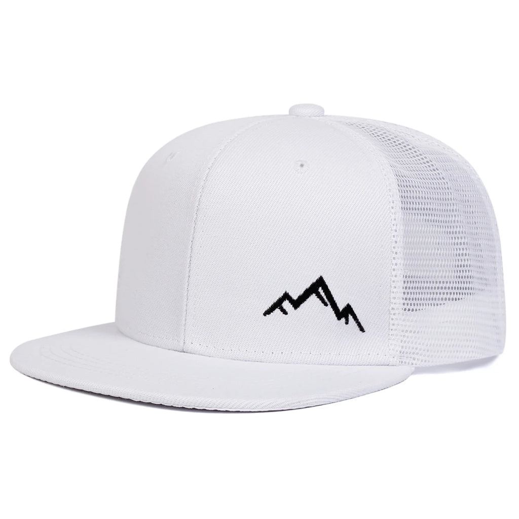 Unisex Mountain Embroidery Net Hat