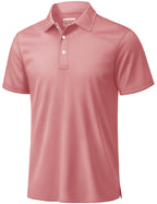 Men's 3 Buttons Polo Shirts Short Sleeve Quick Dry Golf Shirt Performance Polo with Collar Casual Work Athletic T-Shirt