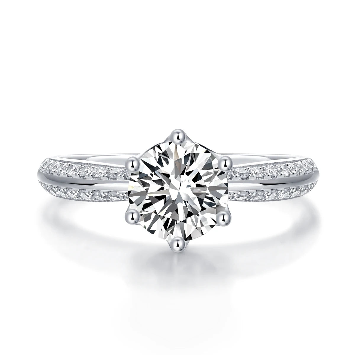 Moissanite Ring 925 Sterling Silver 18K Gold Plated