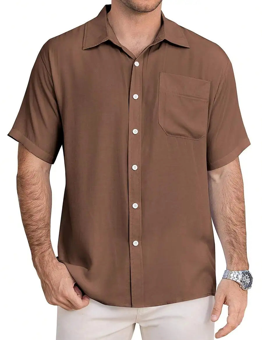 Casual Short Sleeve Button Down Shirt