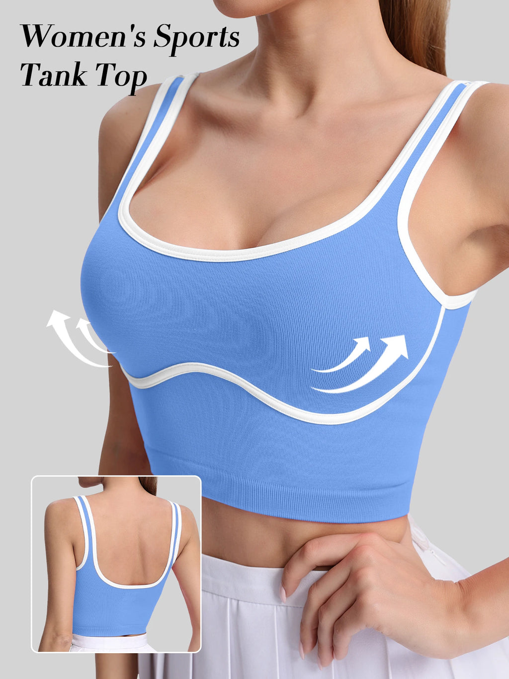 U-neck crop top quick-dry vest