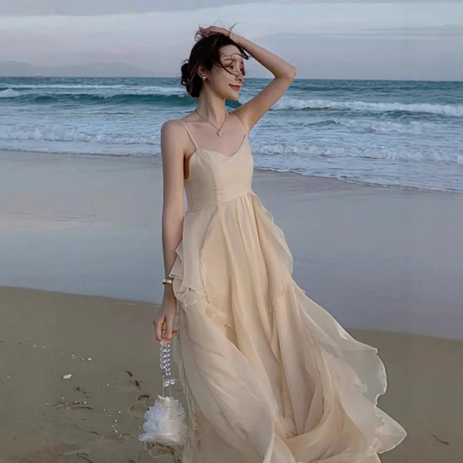 Sling Ruffled Dress