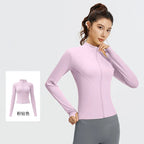 Zipper Long Sleeve Sports Jacket Women Fitness Yoga Shirt Gym Top Activewear Running Coats Push Up Workout Clothes Woman Jacket