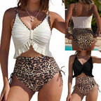 Leopard Print Split Swimsuit
