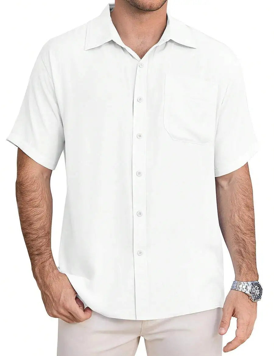 Casual Short Sleeve Button Down Shirt