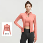 Zipper Long Sleeve Sports Jacket Women Fitness Yoga Shirt Gym Top Activewear Running Coats Push Up Workout Clothes Woman Jacket