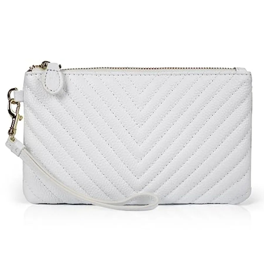 Genuine Leather Wristlet Clutch